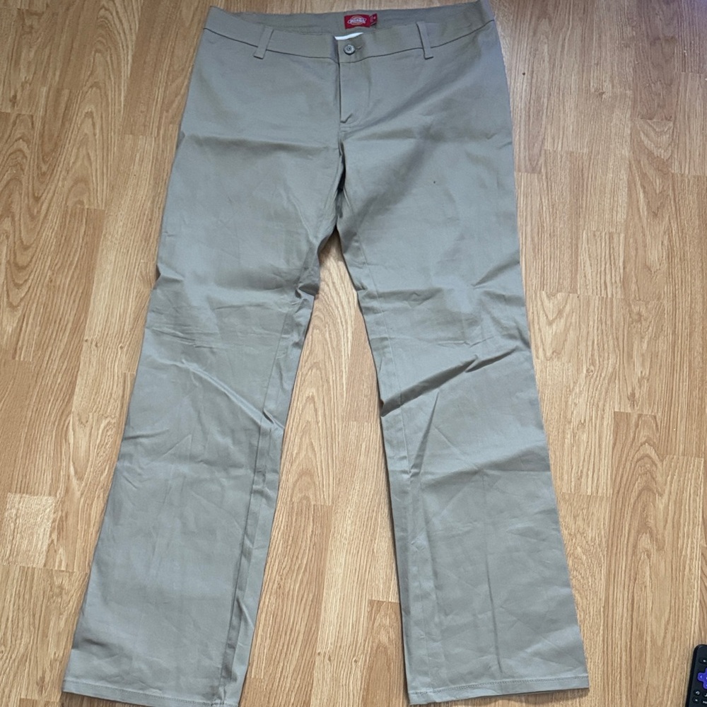 Dickies Girls The Worker Mid Rise Boot Cut Khaki Jr. Pants NWT